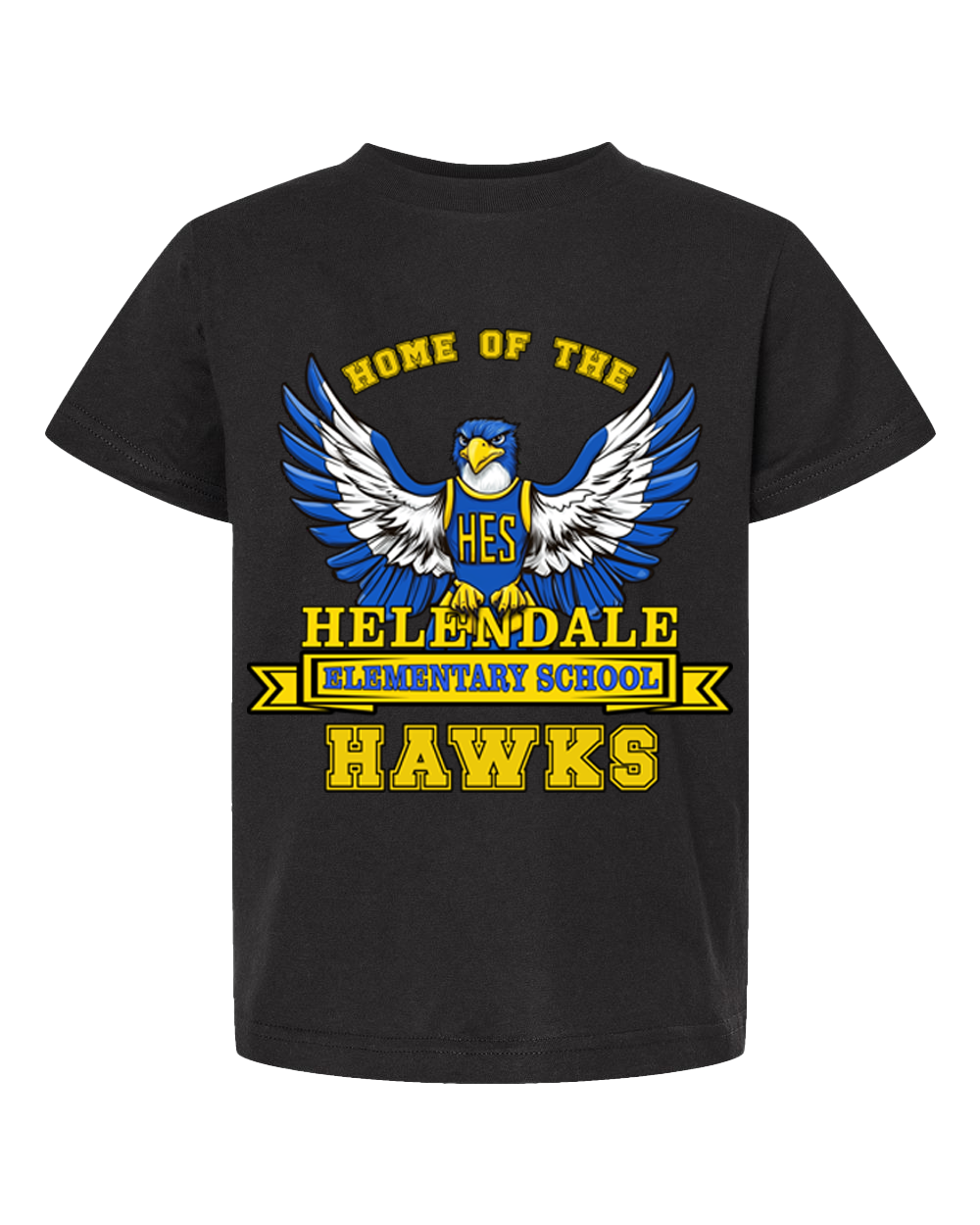 Helendale Elementary School Spirit Kids’ T-Shirt – Bold Hawk Mascot Design, 100% USA Cotton, Sizes XS-XL