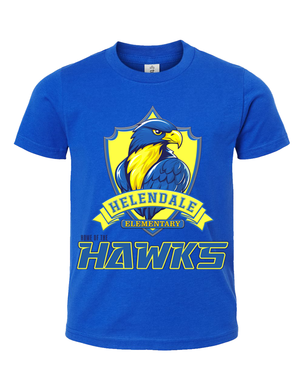 Helendale Elementary School Spirit Kids’ T-Shirt – Bold Hawk Mascot Design, 100% USA Cotton, Sizes XS-XL