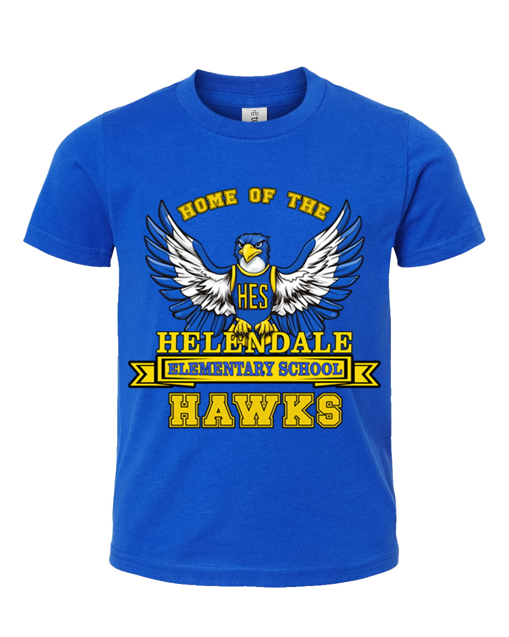 Helendale Elementary School Spirit Kids’ T-Shirt – Bold Hawk Mascot Design, 100% USA Cotton, Sizes XS-XL