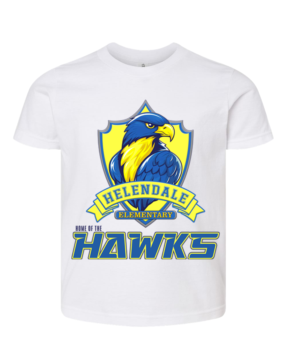 Helendale Elementary School Spirit Kids’ T-Shirt – Bold Hawk Mascot Design, 100% USA Cotton, Sizes XS-XL