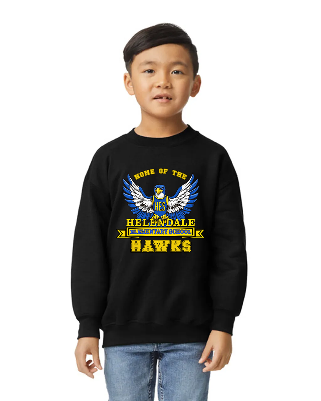 Helendale Elementary Kids Crew Neck Sweatshirt – Cozy School Spirit Apparel, Sizes XS-XL