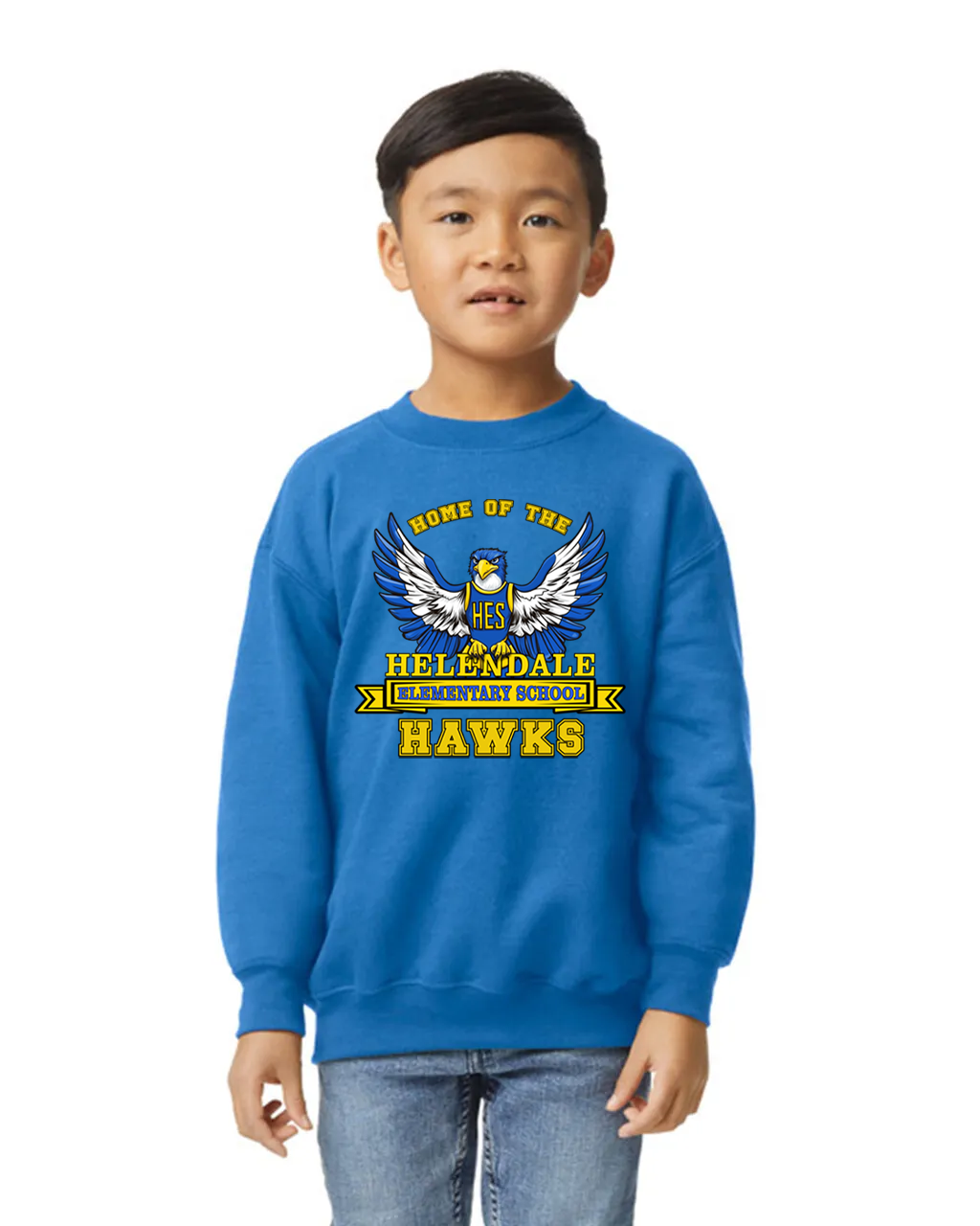 Helendale Elementary Kids Crew Neck Sweatshirt – Cozy School Spirit Apparel, Sizes XS-XL