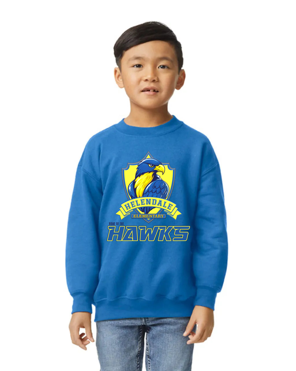 Helendale Elementary Kids Crew Neck Sweatshirt – Cozy School Spirit Apparel, Sizes XS-XL