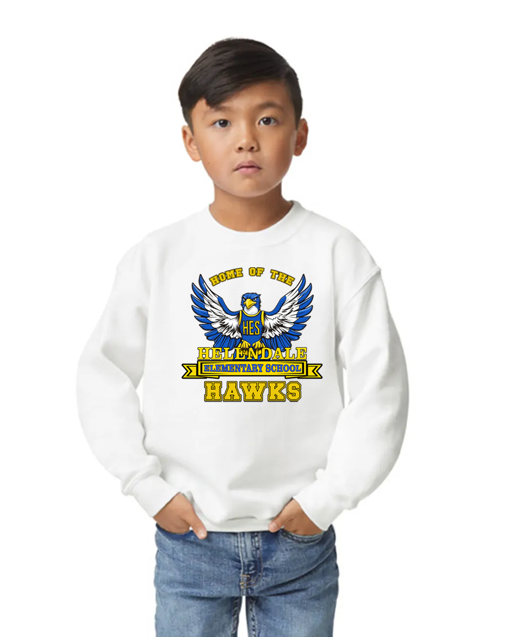 Helendale Elementary Kids Crew Neck Sweatshirt – Cozy School Spirit Apparel, Sizes XS-XL