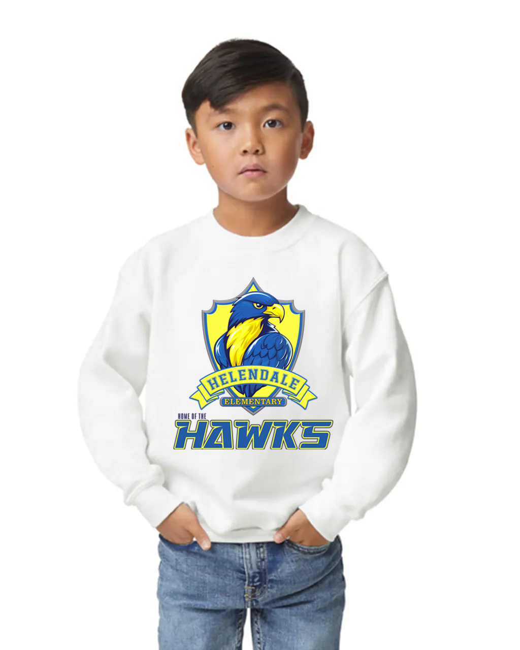 Helendale Elementary Kids Crew Neck Sweatshirt – Cozy School Spirit Apparel, Sizes XS-XL