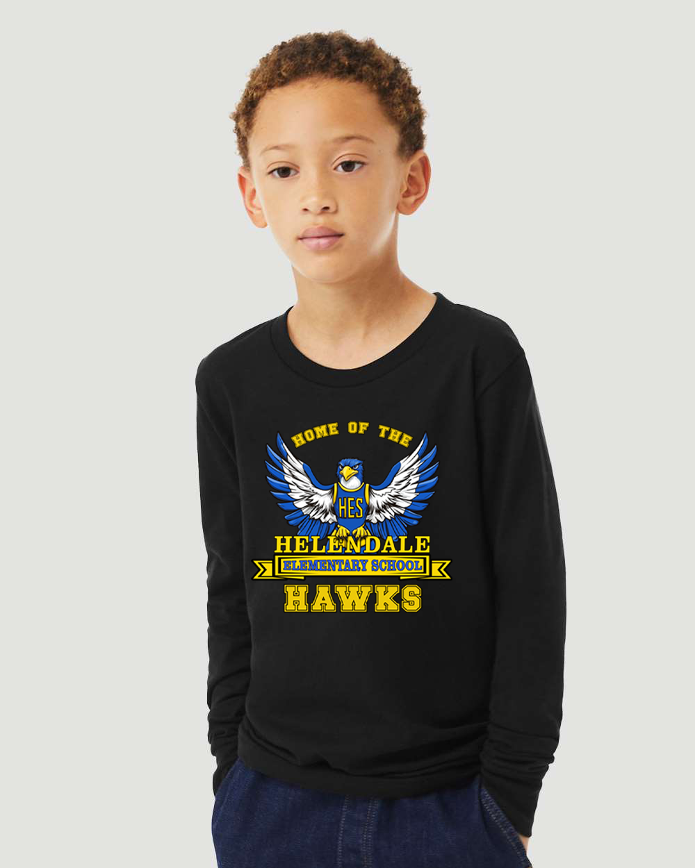 Helendale Elementary Kids Long Sleeve T-Shirt – School Spirit Apparel, Sizes XS-XL