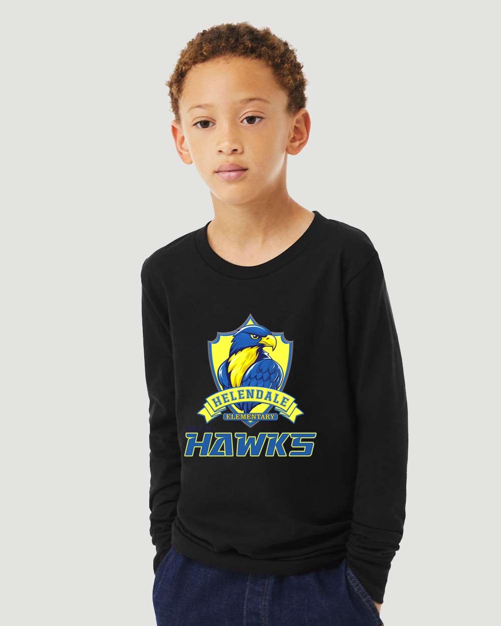 Helendale Elementary Kids Long Sleeve T-Shirt – School Spirit Apparel, Sizes XS-XL