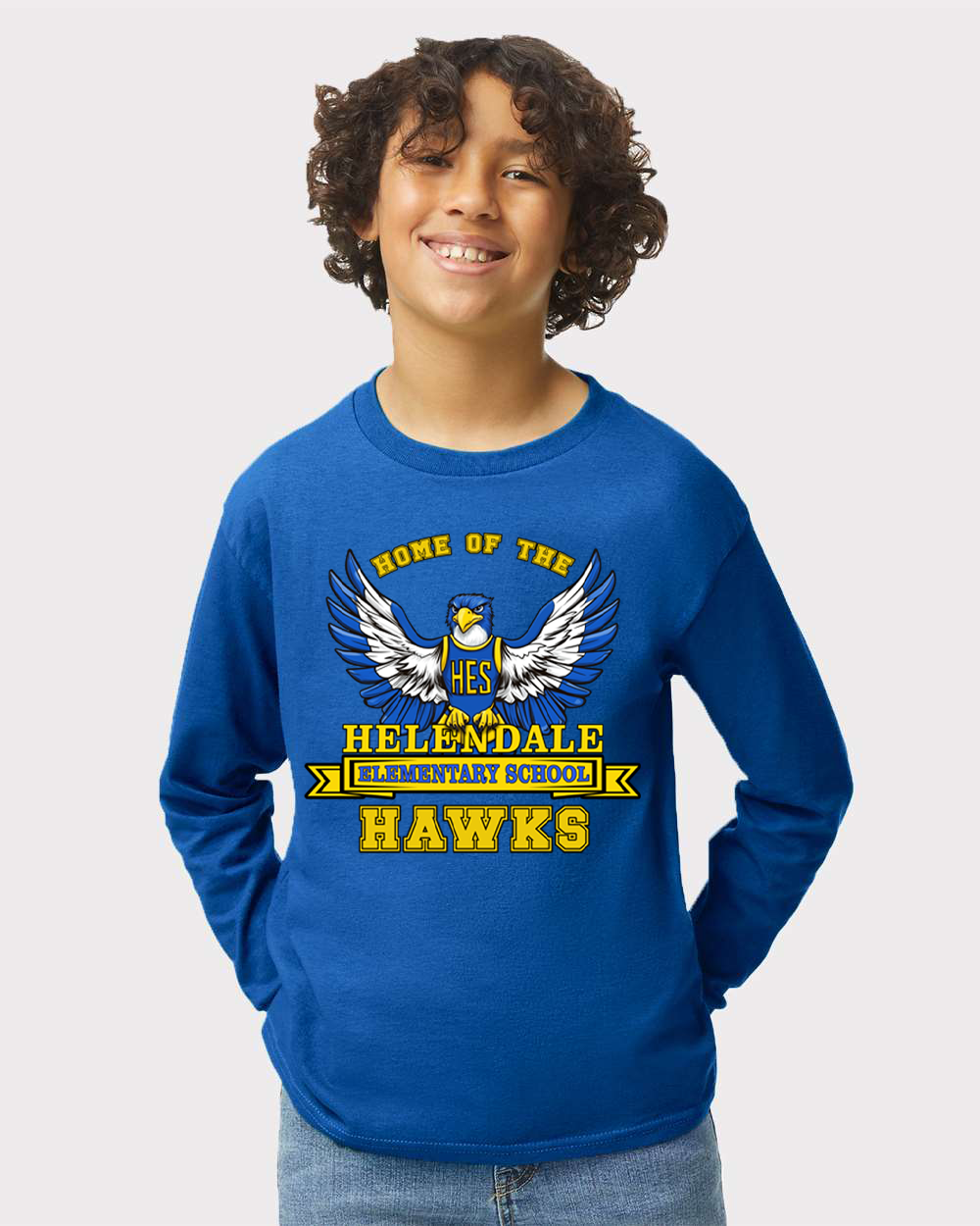 Helendale Elementary Kids Long Sleeve T-Shirt – School Spirit Apparel, Sizes XS-XL