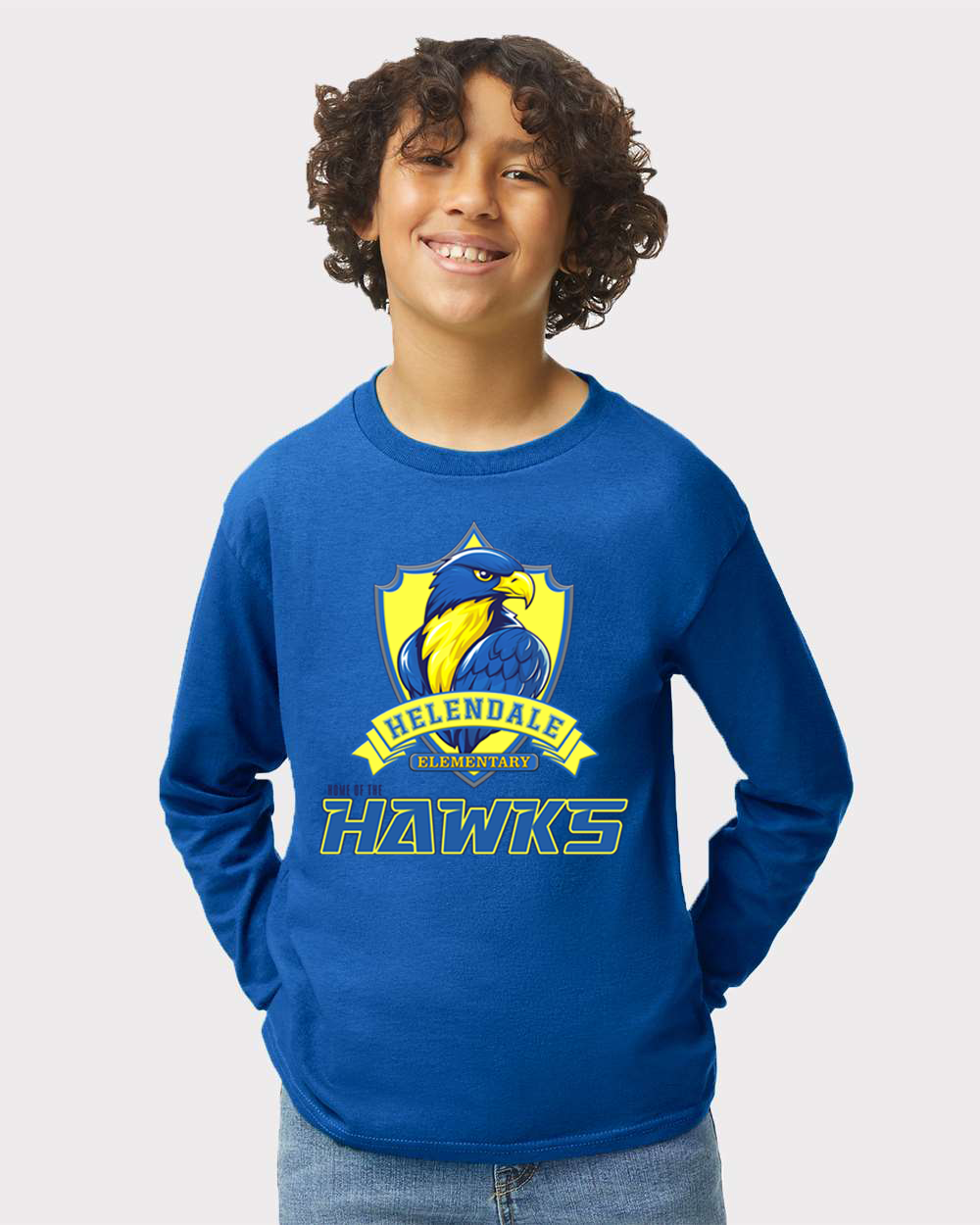 Helendale Elementary Kids Long Sleeve T-Shirt – School Spirit Apparel, Sizes XS-XL