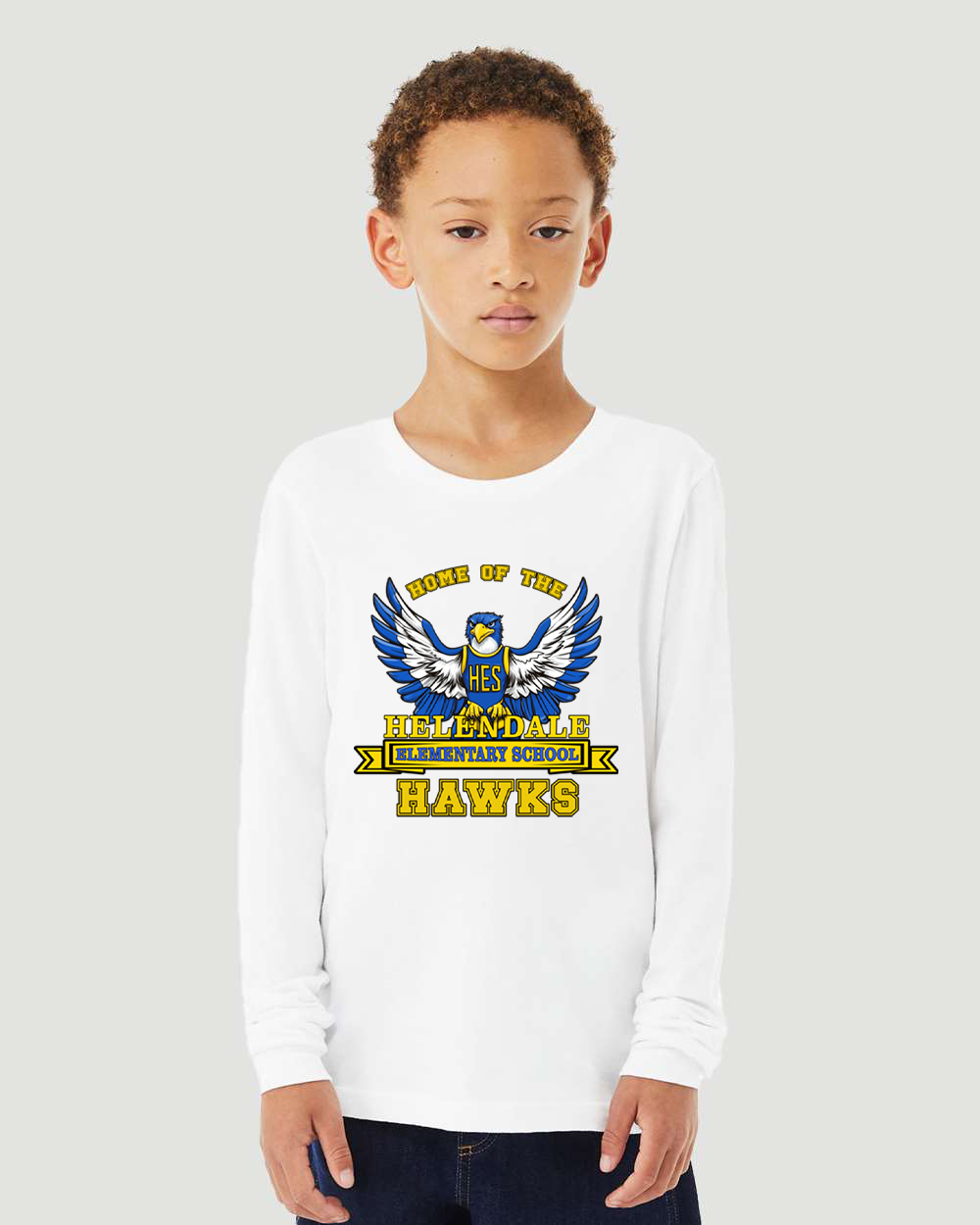 Helendale Elementary Kids Long Sleeve T-Shirt – School Spirit Apparel, Sizes XS-XL