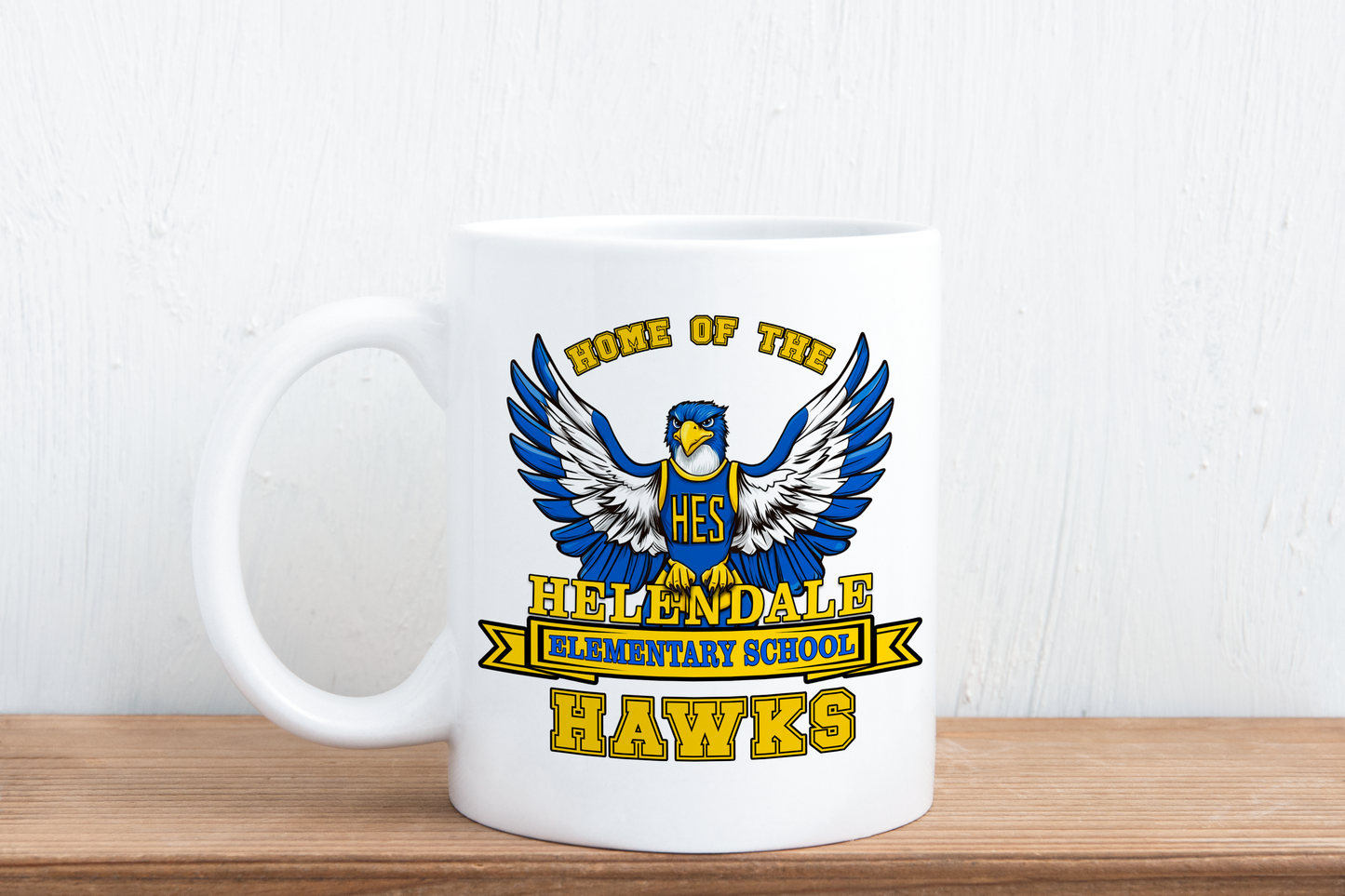 Helendale Elementary 11oz Ceramic Coffee Mug – Customizable Name with School Mascot