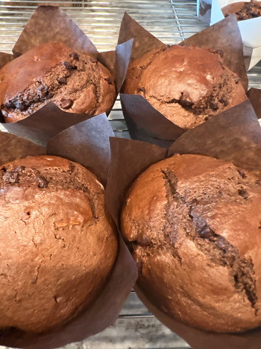 Double Chocolate Chip Sourdough Starter Muffins, Pre-Order (For Pick up in Helendale Tuesdays & Fridays) (Copy)
