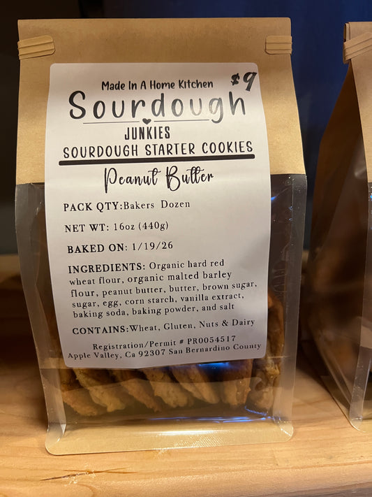 Peanut Butter Sourdough Starter Cookies