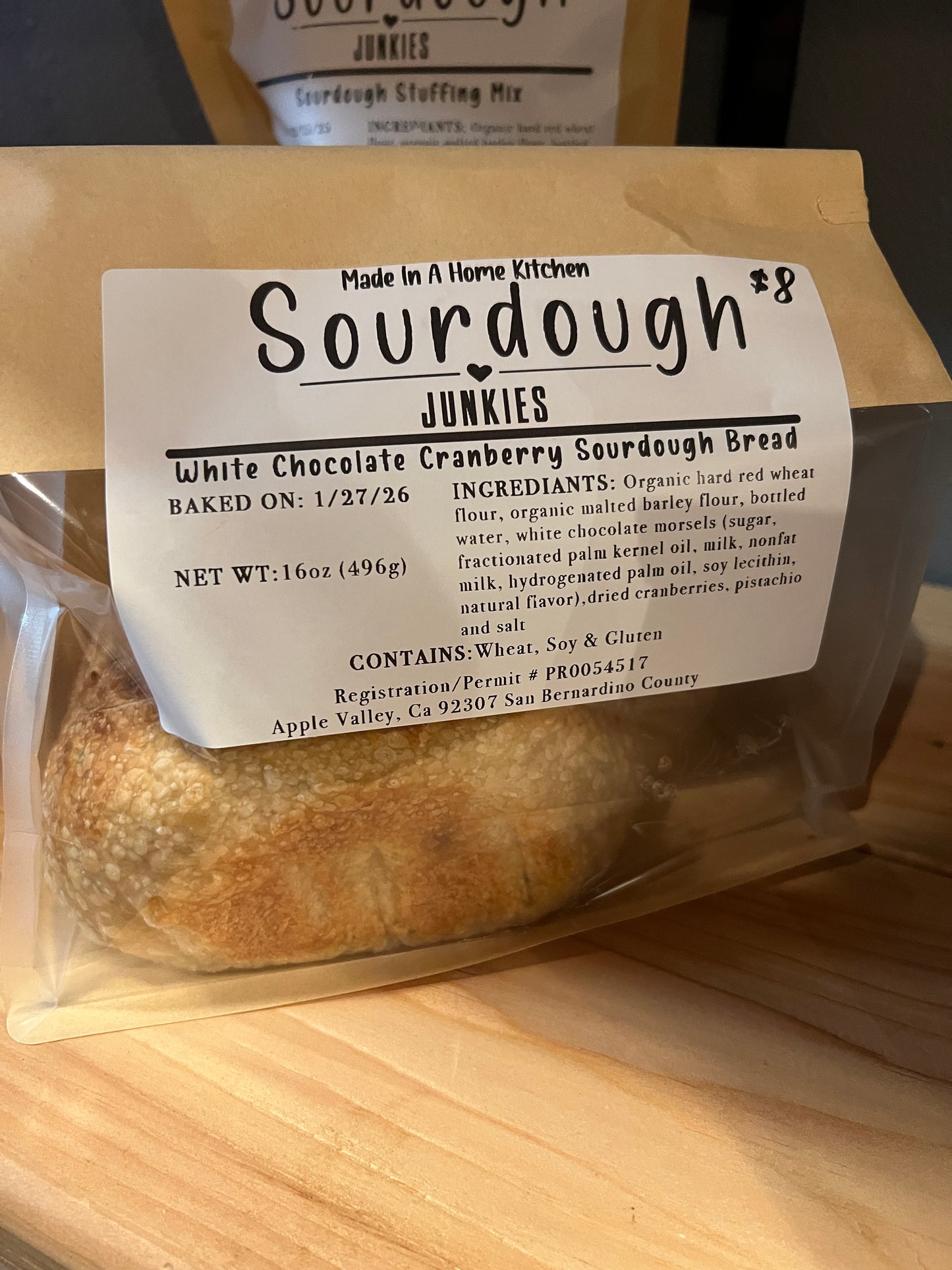 1 Pound Sourdough Bread Pre-Order (For Pick up in Helendale Tuesdays & Fridays)