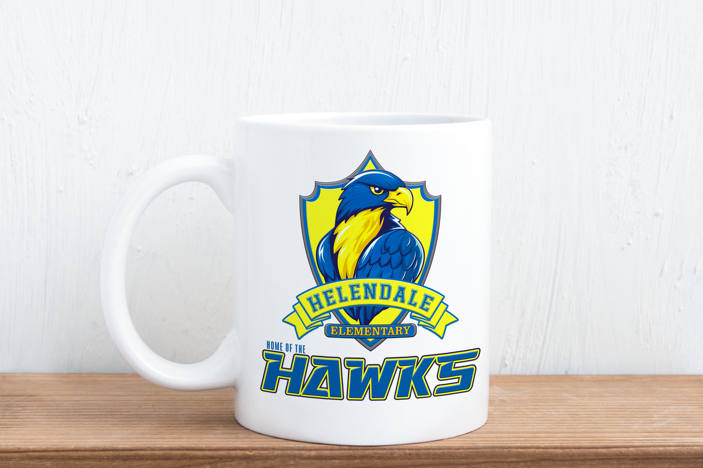 Helendale Elementary 11oz Ceramic Coffee Mug – Customizable Name with School Mascot