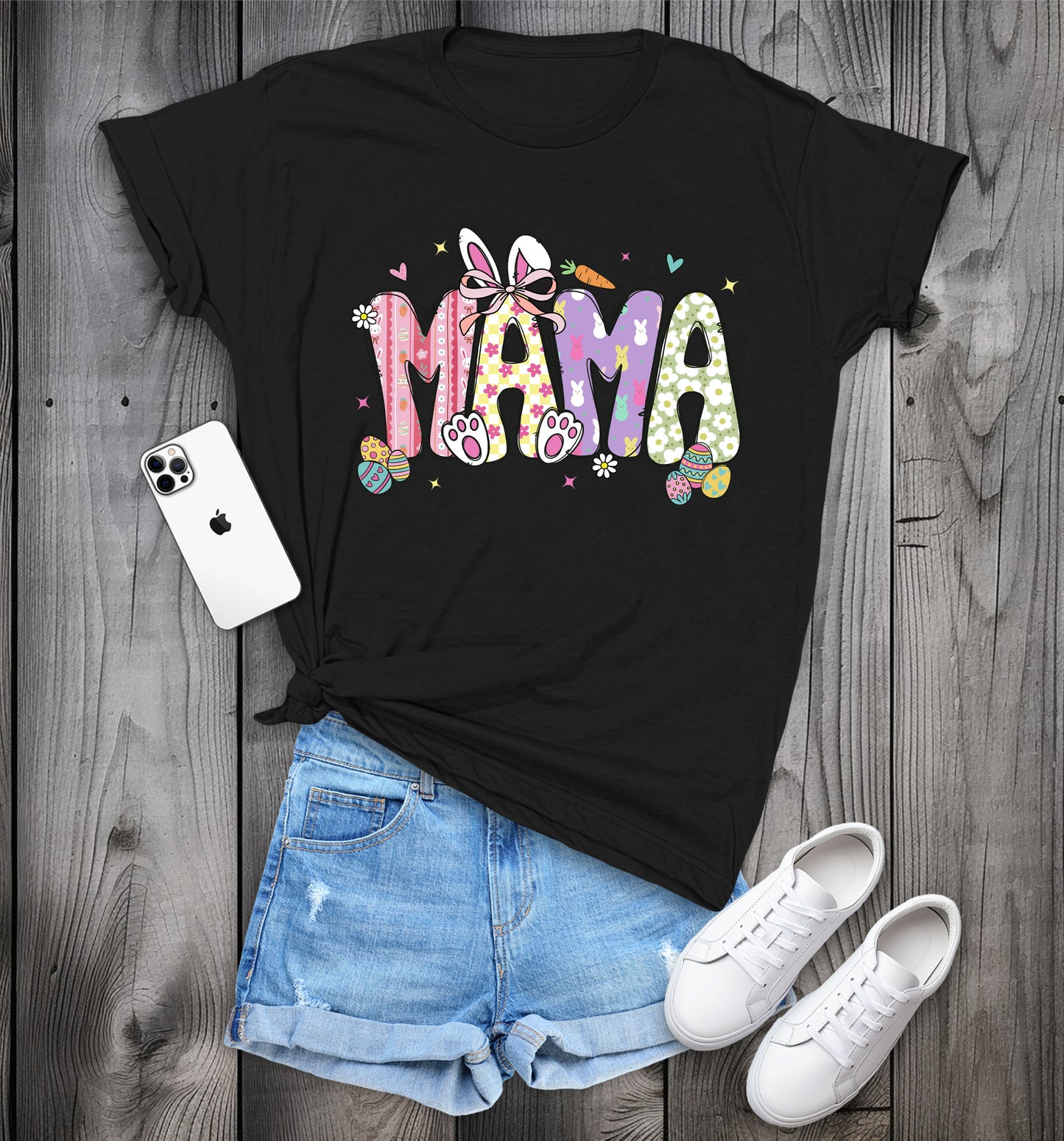 MAMA Easter T-Shirt, Cute Spring Tee, Easter Bunny Mama Shirt