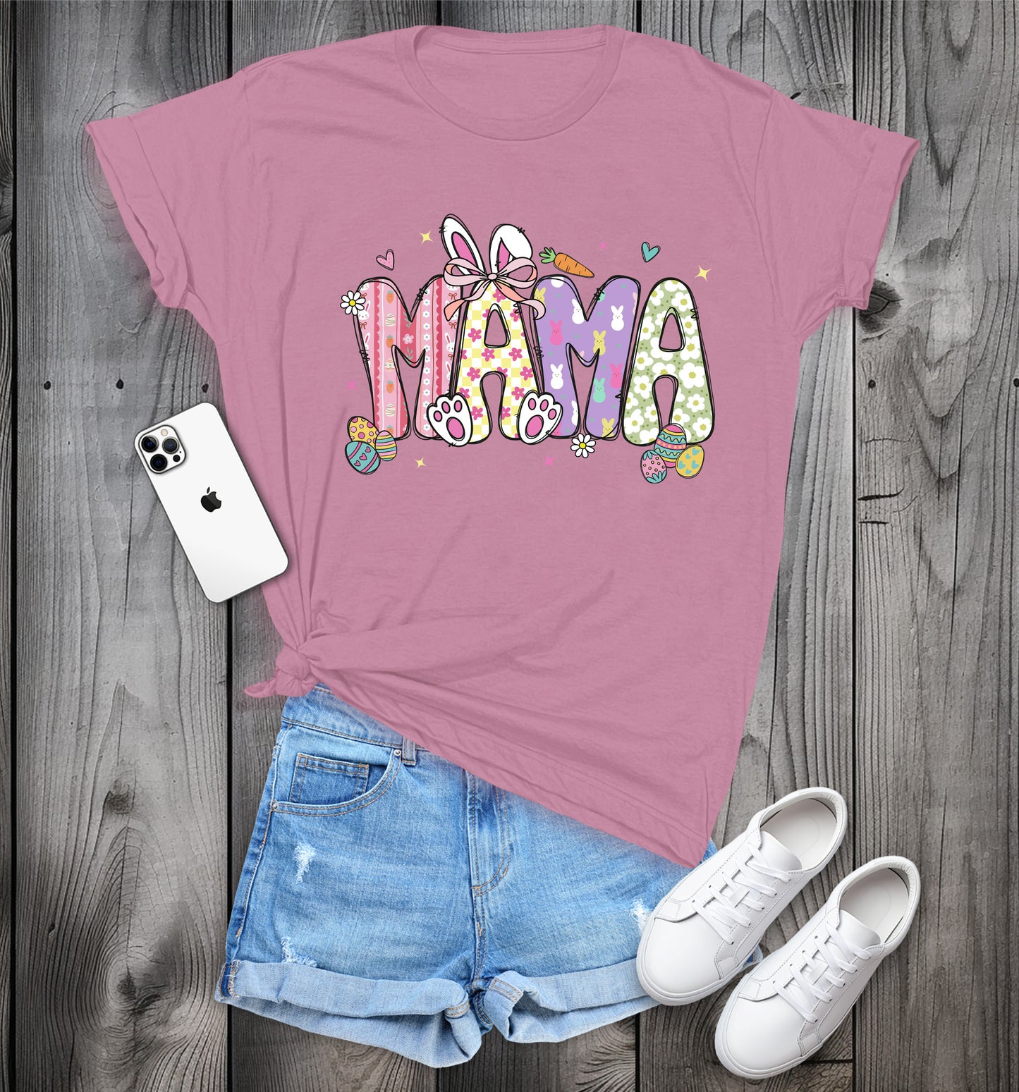 MAMA Easter T-Shirt, Cute Spring Tee, Easter Bunny Mama Shirt