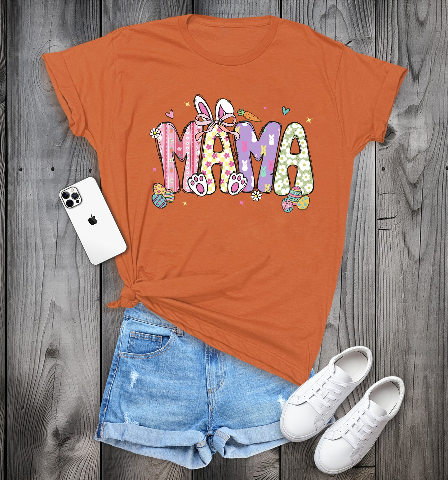 MAMA Easter T-Shirt, Cute Spring Tee, Easter Bunny Mama Shirt