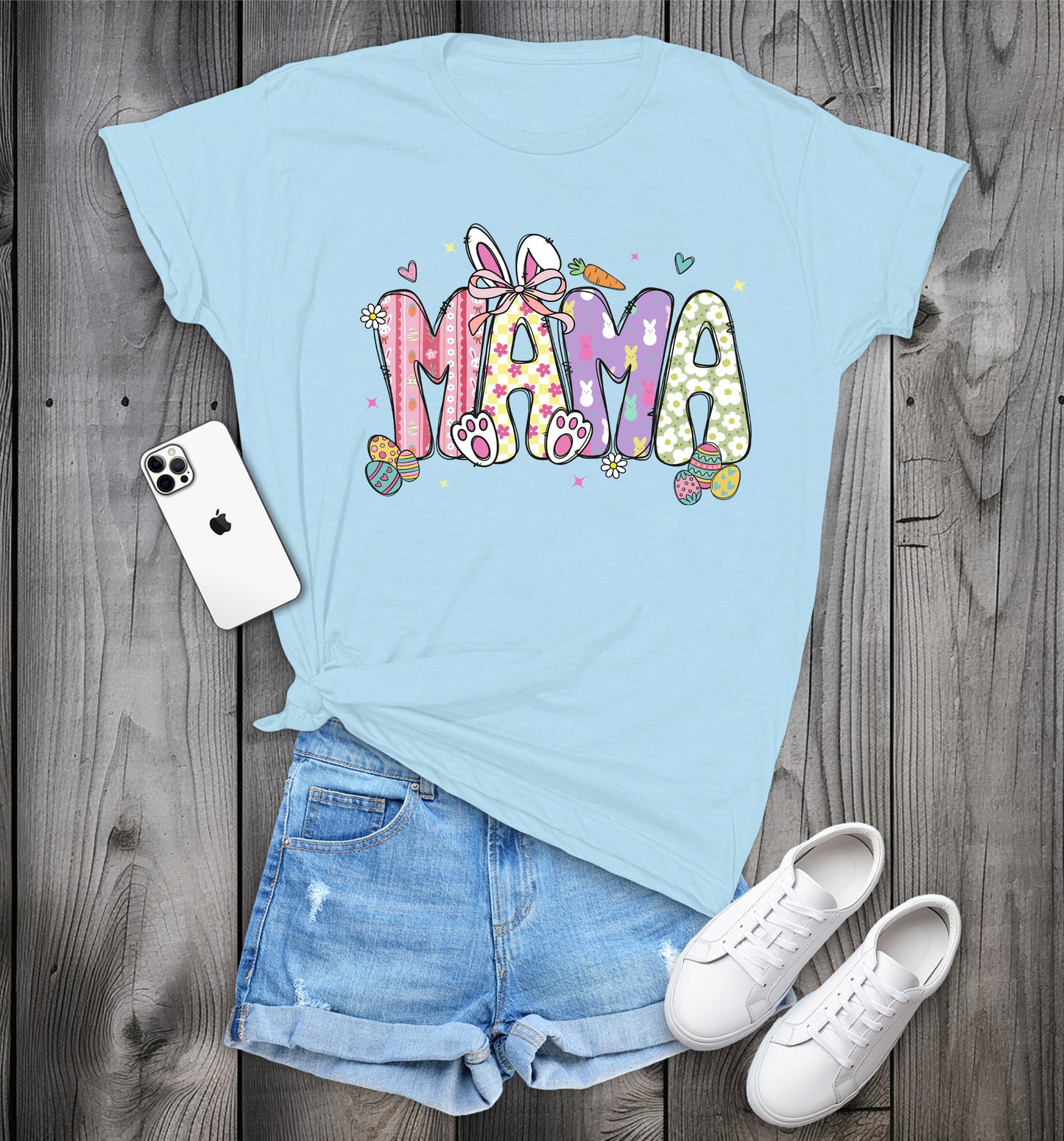 MAMA Easter T-Shirt, Cute Spring Tee, Easter Bunny Mama Shirt