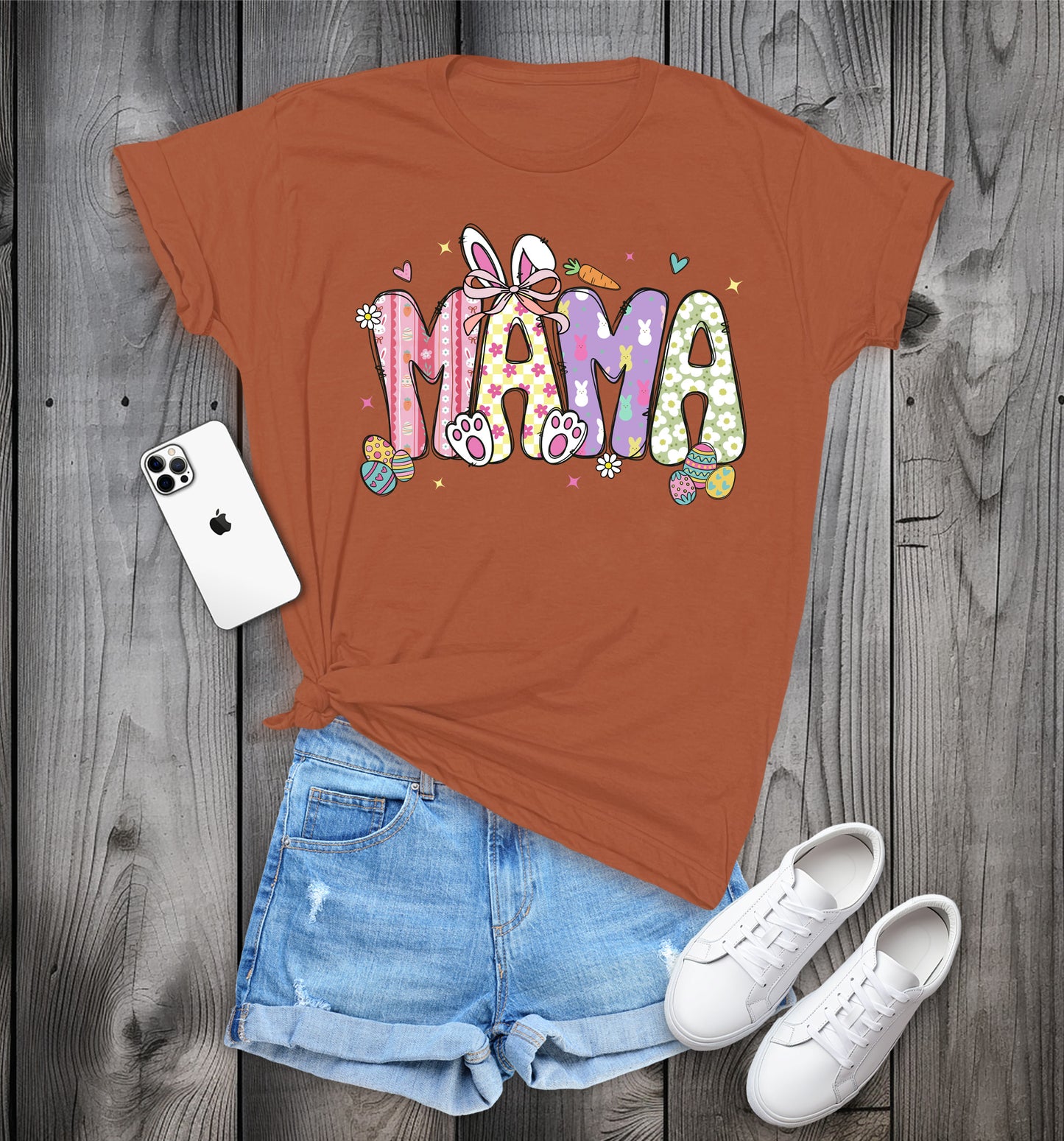 MAMA Easter T-Shirt, Cute Spring Tee, Easter Bunny Mama Shirt