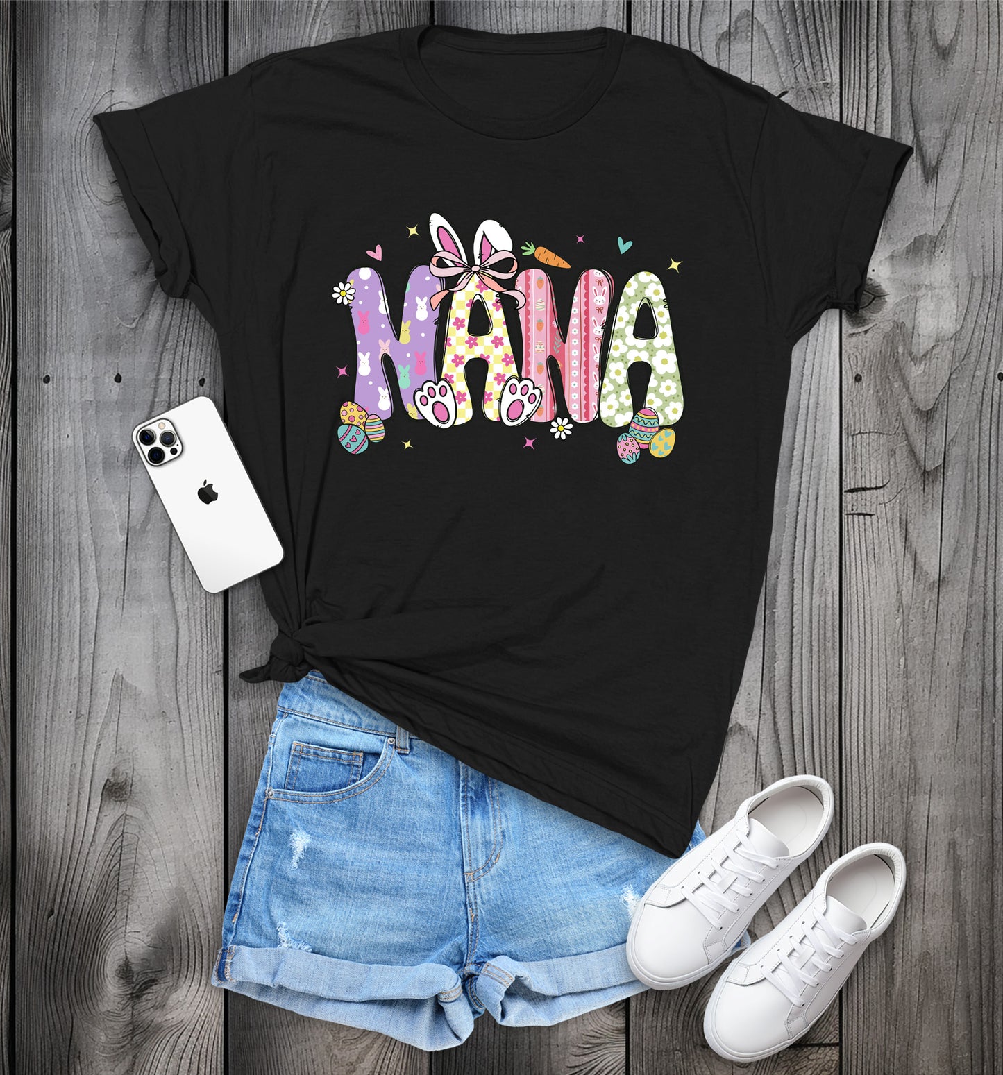 NANA Easter T-Shirt, Cute Spring Tee, Easter Bunny NANA Shirt