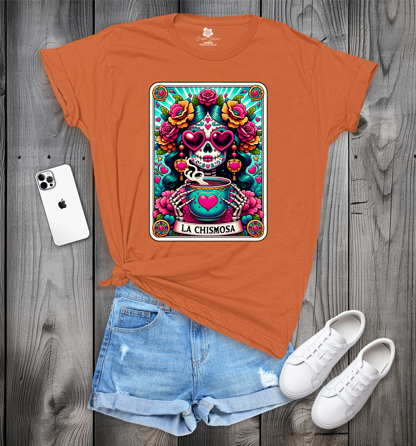 La Chismosa Tarot Card T-Shirt, Funny Mexican Shirt, Mexican, Spanish, Catrina, Tarot Card Shirt