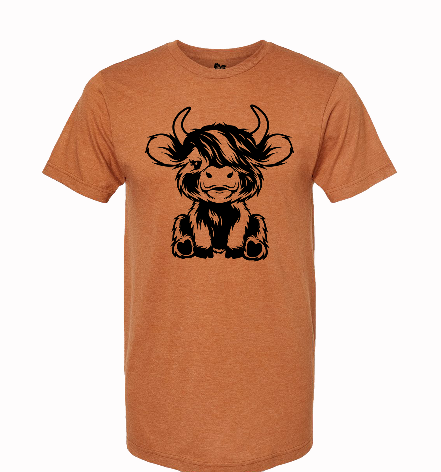 Cute Sitting Highland Cow T-Shirt, Cute Cow T-Shirt, Baby Cow T-Shirt