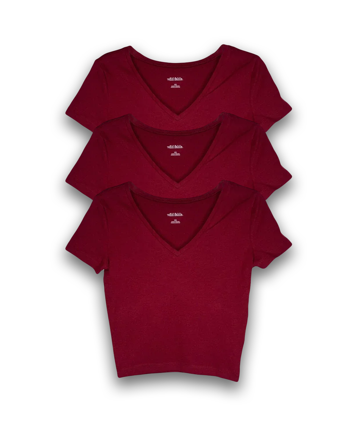 3 Pack Wild Fable Women's Short Sleeve V-Neck Cropped T-Shirt -Medium