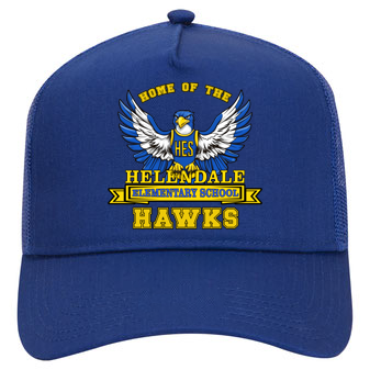 Helendale Elementary Adult Snapback Trucker Hat – School Spirit with Custom Fit, Available in Black and Royal Blue