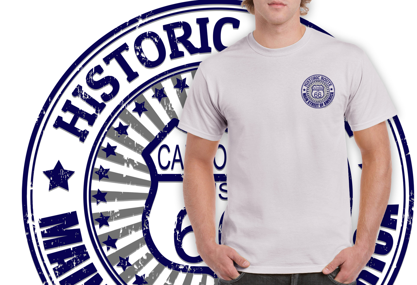 Vintage Route 66 Graphic T-Shirt - Celebrating America's Iconic Main Street- Available in Small - 4X